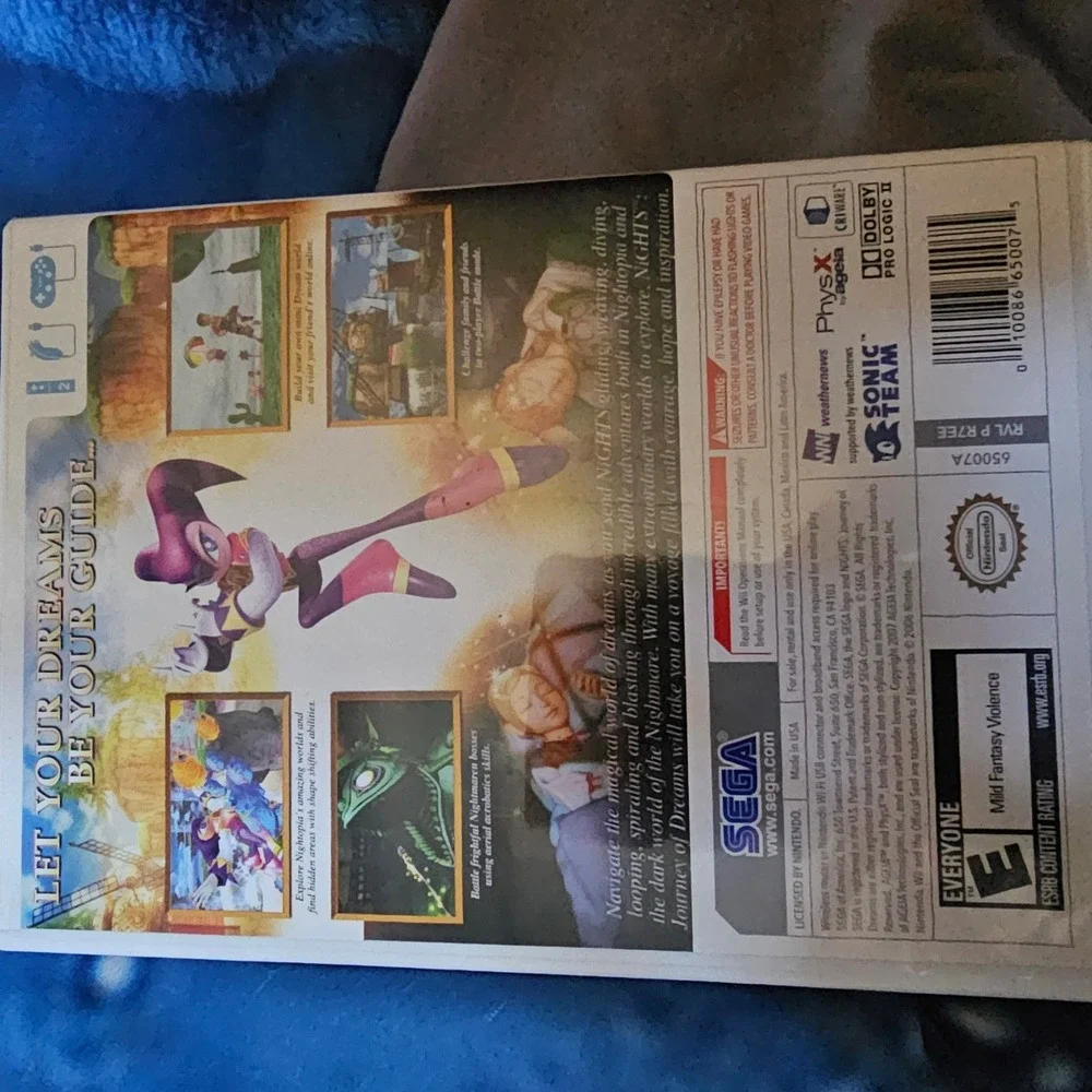 NiGHTS Journey of Dreams Nintendo Wii Game SEGA Sonic Team CIB RVL-P-R7EE
